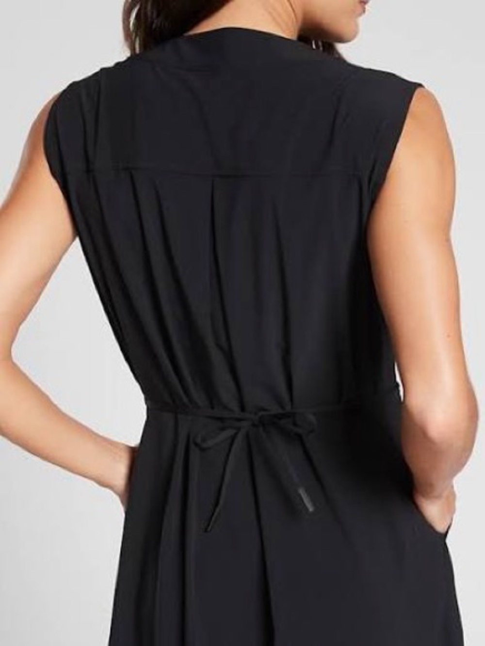 Athleta Marlow Black Sleeveless V-Neck Maxi Dress with Side Slits - Picture 3 of 15